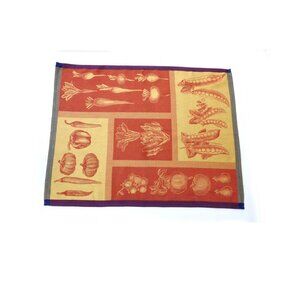 Vintage Vanderbilt Kitchen Towel France Cotton Red Yellow Vegetables